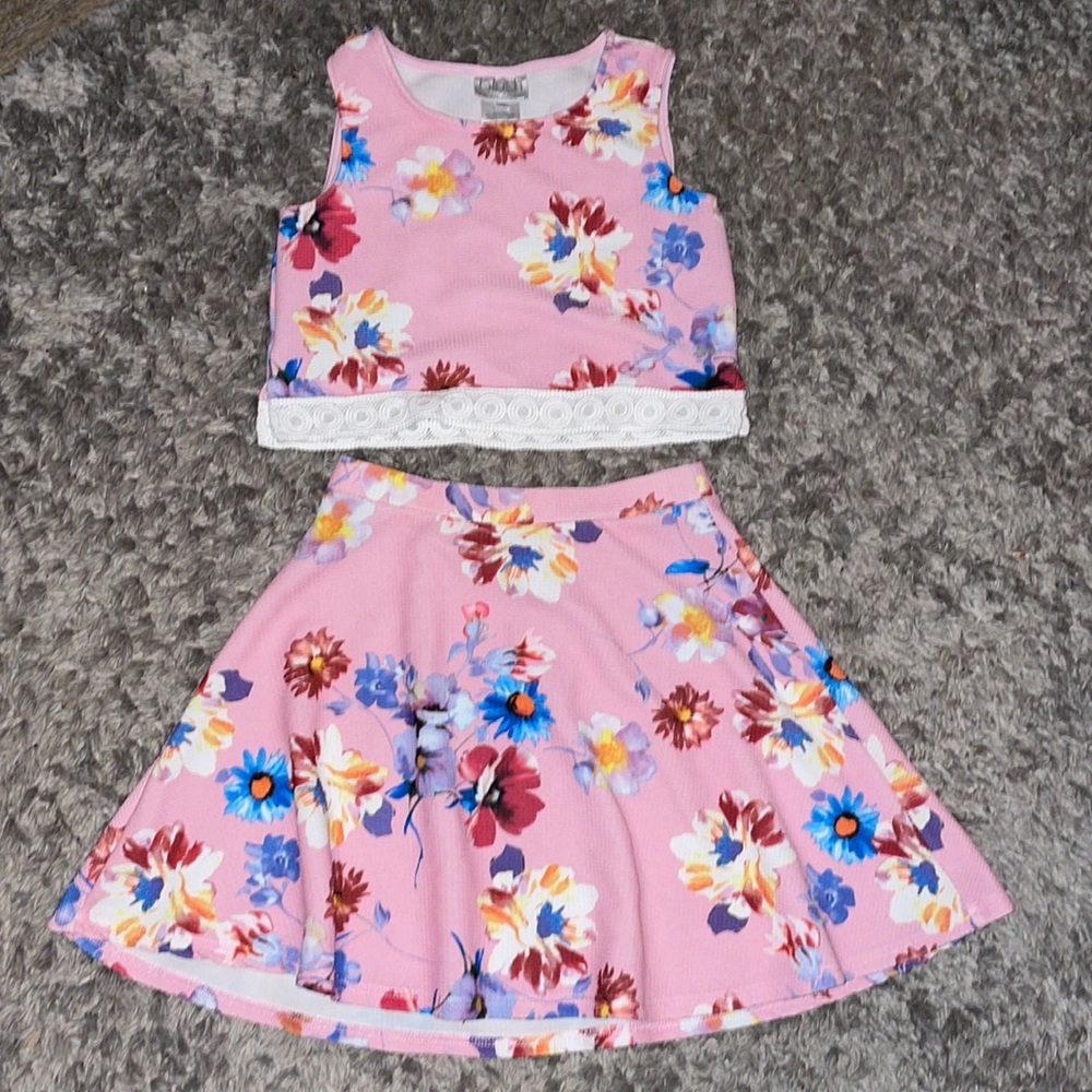 Girls Floral Two Piece Set